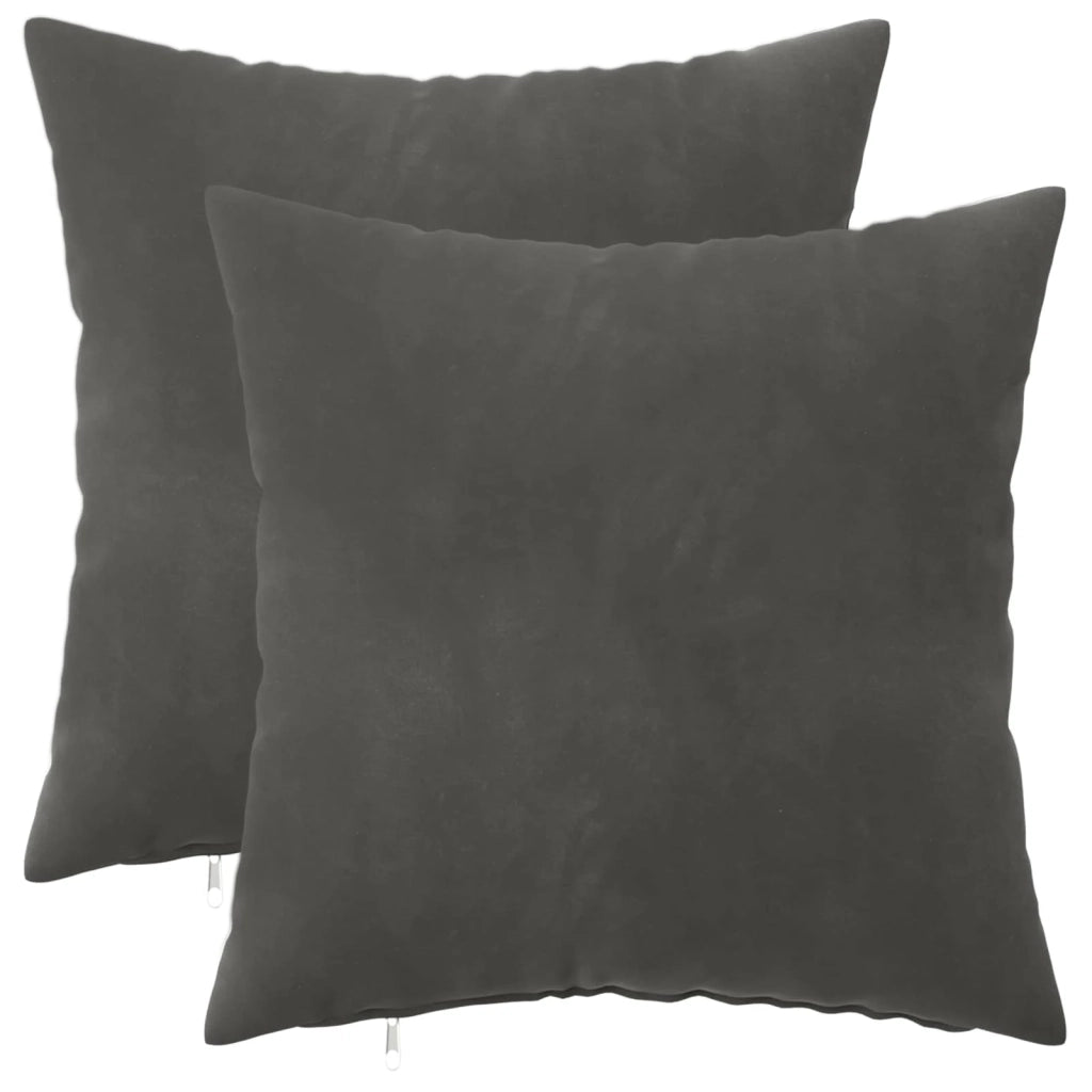 Cuscino con cuscino HEERLEN 2 pz Grigio Scuro Velluto 924499