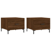 2 pz Tavolini salotto | Tavolino da caff¨¨ | Tavolino da Soggiorno Rovere Marrone 50x50x40 Legno Multistrato