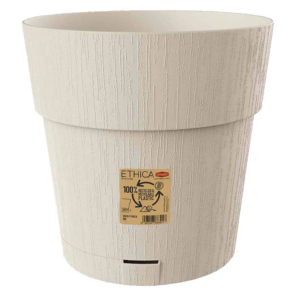 VASO TONDO 'ETHICA' ø 25 x h.25 - grafite  - STEFANPLAST