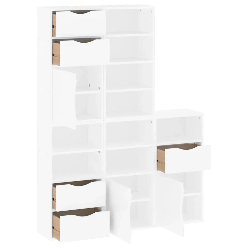 Armadietti Laterali 5 pz ODDA Bianco 40x24x79 cm Legno di Pino
