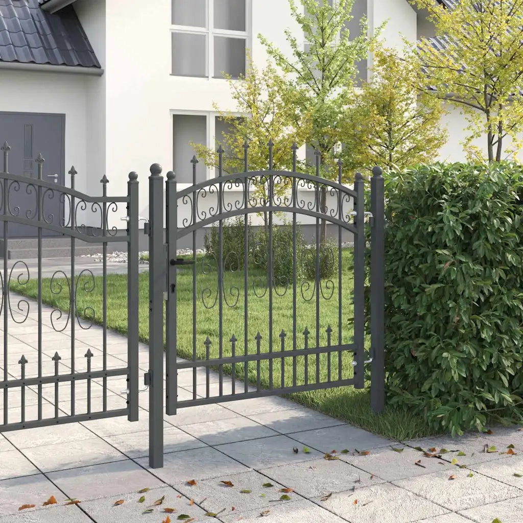 Cancello con Punta a Lancia KAMPEN 103 x 100 cm Acciaio Grigio