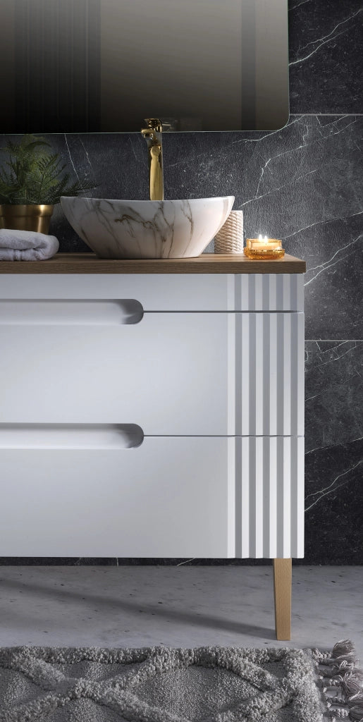 Mobile sottolavabo 80 cm 2 cassetti Fiji White 80 x 62 x 46 cm