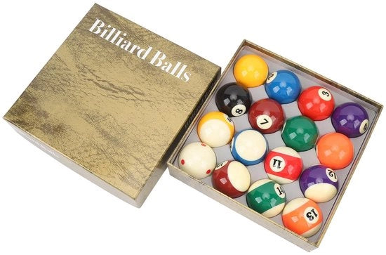 Set di palline da biliardo 16 pezzi - Materiale per palline da biliardo - Diametro 5,72 cm - Alta resistenza al contatto - Accessori per tavolo da biliardo - Colori vivaci con numerazione