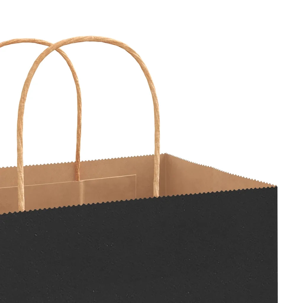 vidaXL Sacchetti di Carta 250 pz con Manici Neri 45x17x48 cm