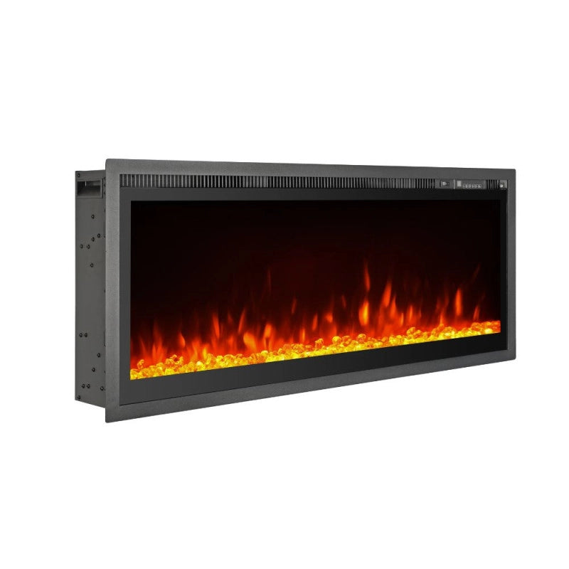 Camino elettrico caminetto da parete a incasso frontale CHICAGO130 L127 x P14 x H45
