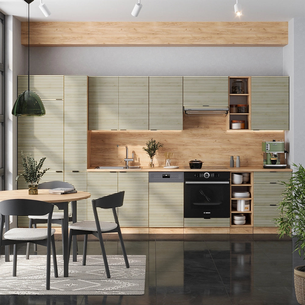 Vicco Cucina componibile Pannello in rovere/rovere goldkraft 355 cm , PL Marmo