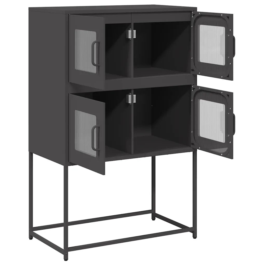 vidaXL Credenza Nera 68x39x107 cm in Acciaio