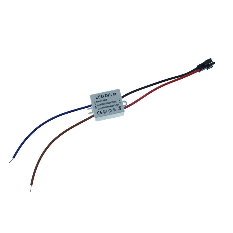 Led Driver CC 300mA 3V-12VDC 3x1W Trasformatore Alimentatore Corrente Costante 3W