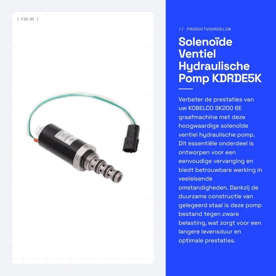 Vendita di solenoide per pompa idraulica - Codice prodotto KDRDE5K - Modello 20/40C07 109 - Adatto per SK200 6E KOBELCO - Realizzato in acciaio inossidabile - Sostituzione facile - Prestazioni affidabili