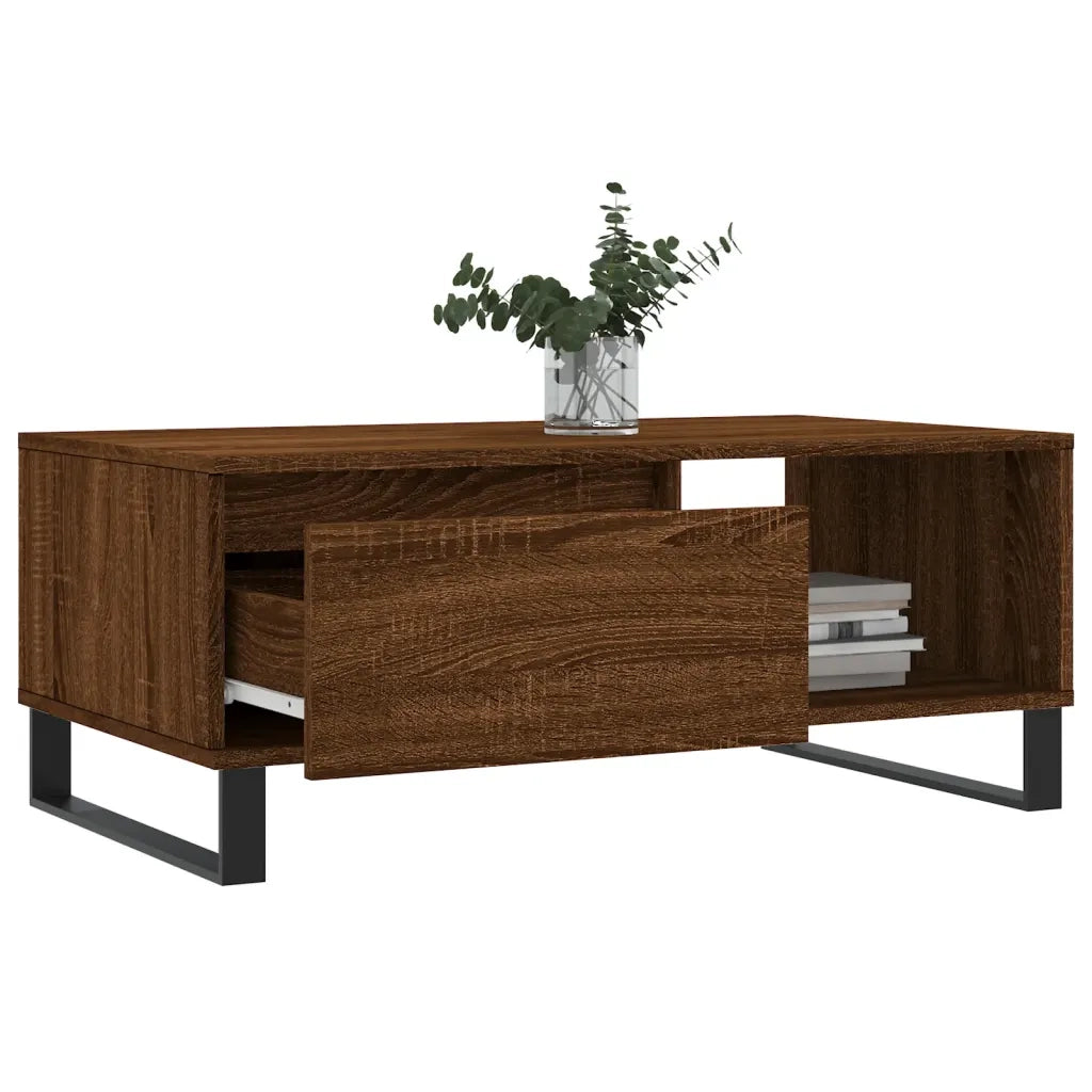 Tavolino da Salotto Rovere Marrone 90x50x36,5 cm in Multistrato 830579