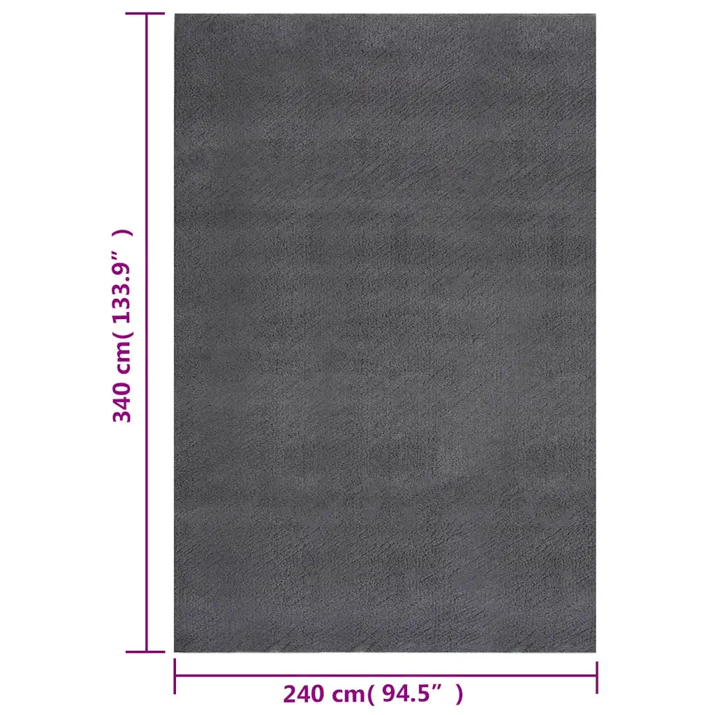 Tappeto Shaggy color antracite 240x340 cm in Poliestere 353825