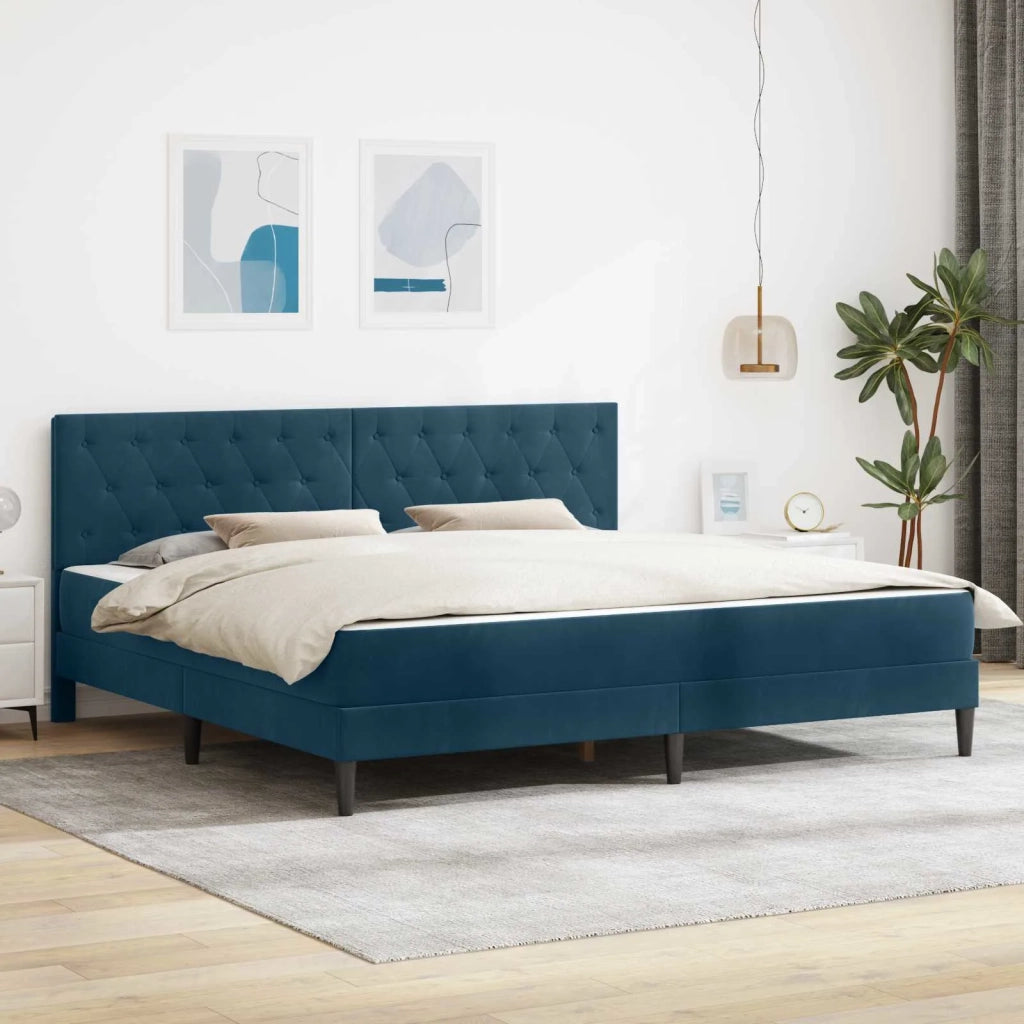 Struttura letto con materasso Blu 200 x 200 cm Velluto 3415077