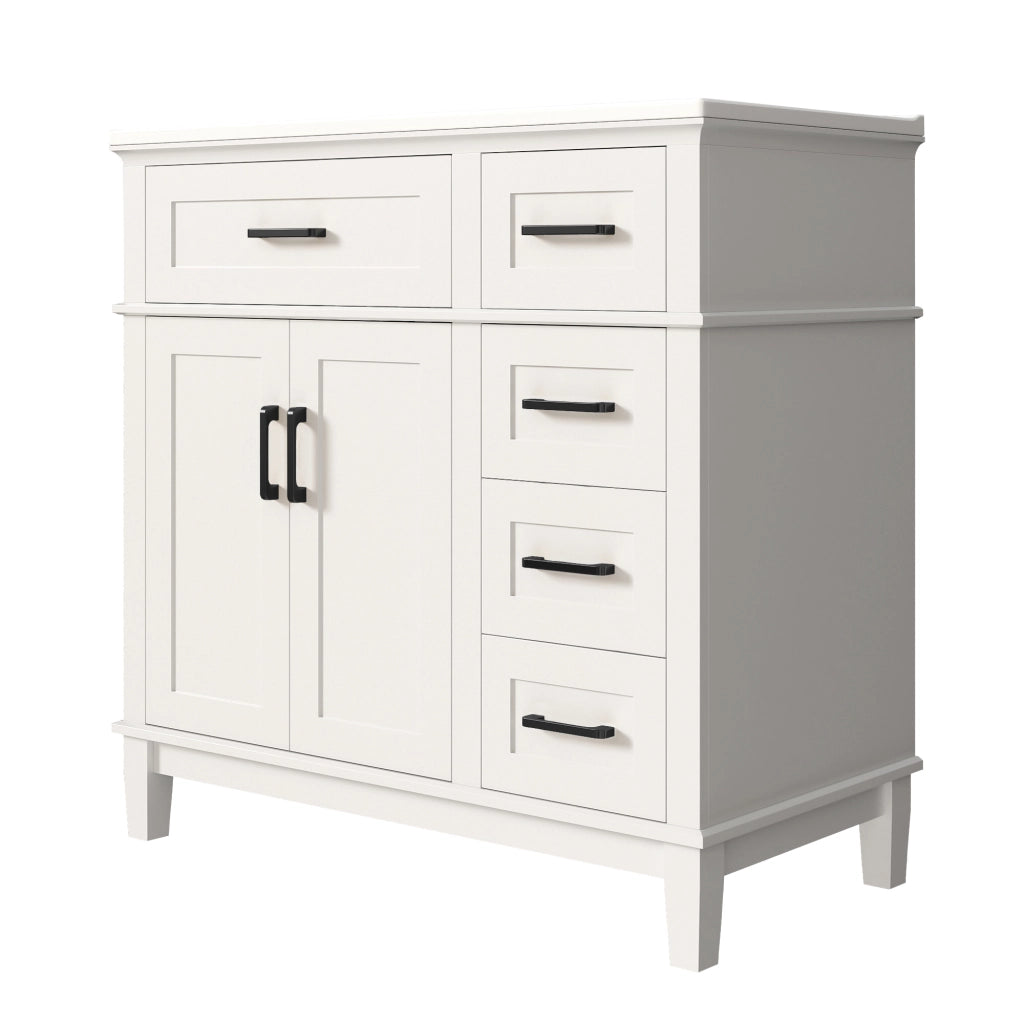 Mobile Bagno con Lavabo Integrato ¨C MINIMAL ¨C Bianco, Legno Massello, 90x46x87