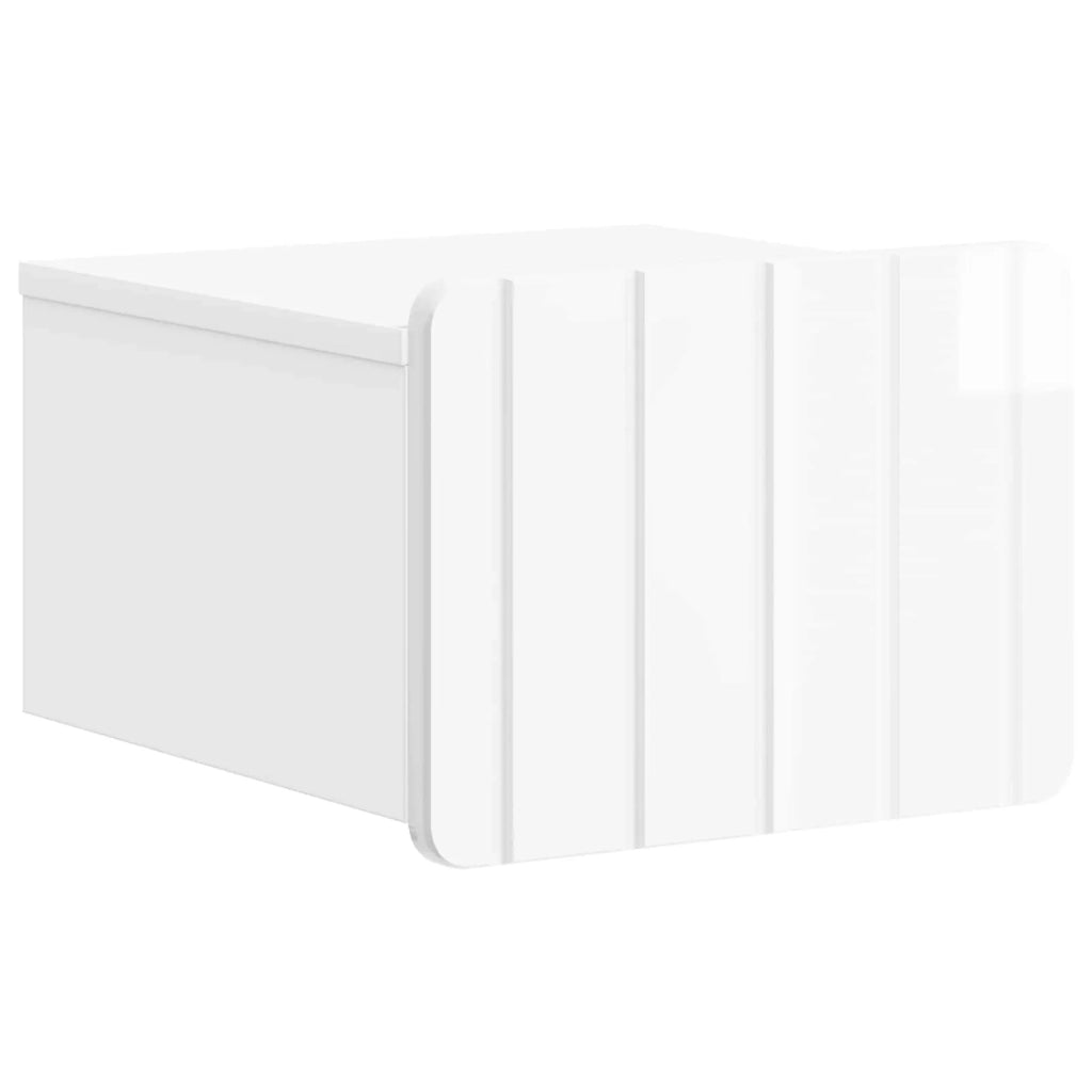 Mobiletto da notte a muro Bianco Lucido 33 x 34,5 x 24 cm 898263