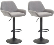 Set 2 Sgabelli Braga in tessuto grigio,nero