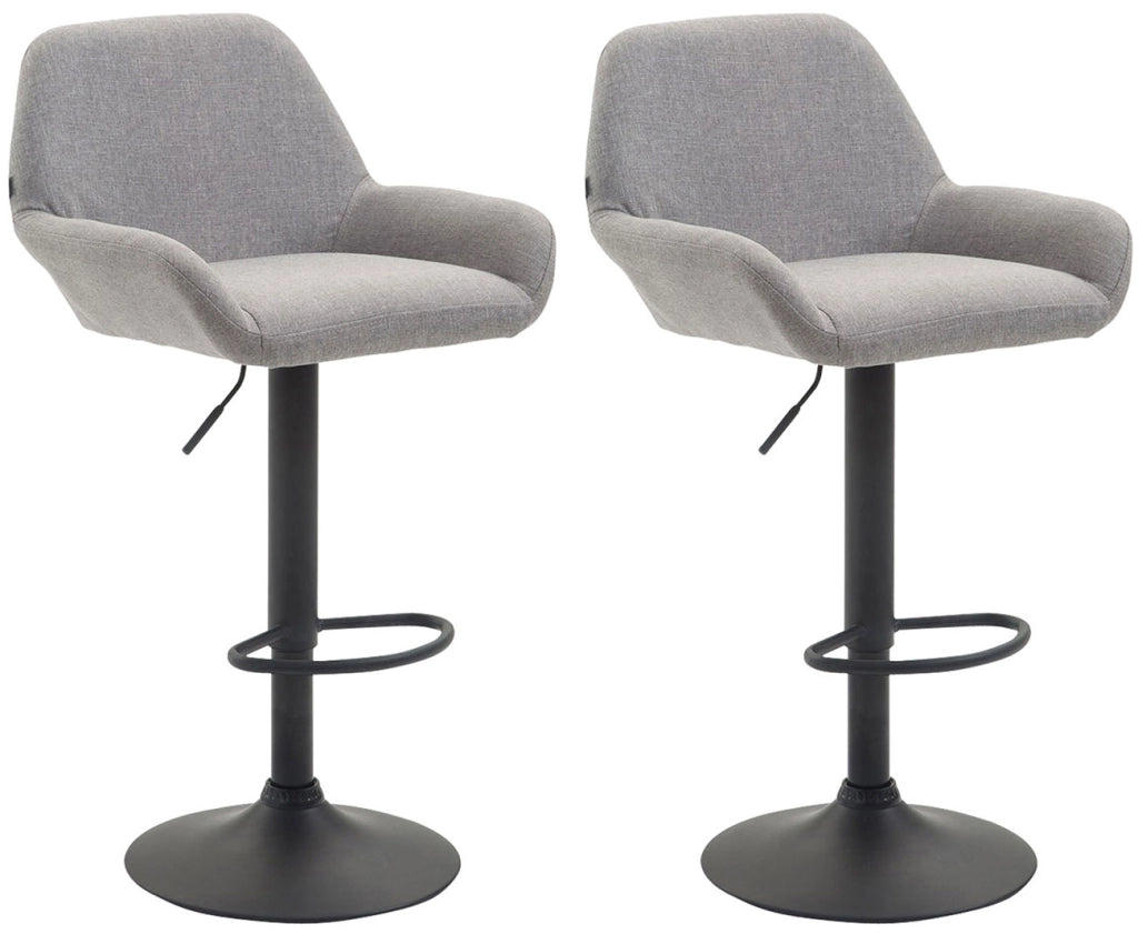 Set 2 Sgabelli Braga in tessuto grigio,nero
