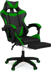 Sedia da gioco ALEX regolabile con poggiapiedi, cuscino per la testa e cuscino lombare in nero e verde