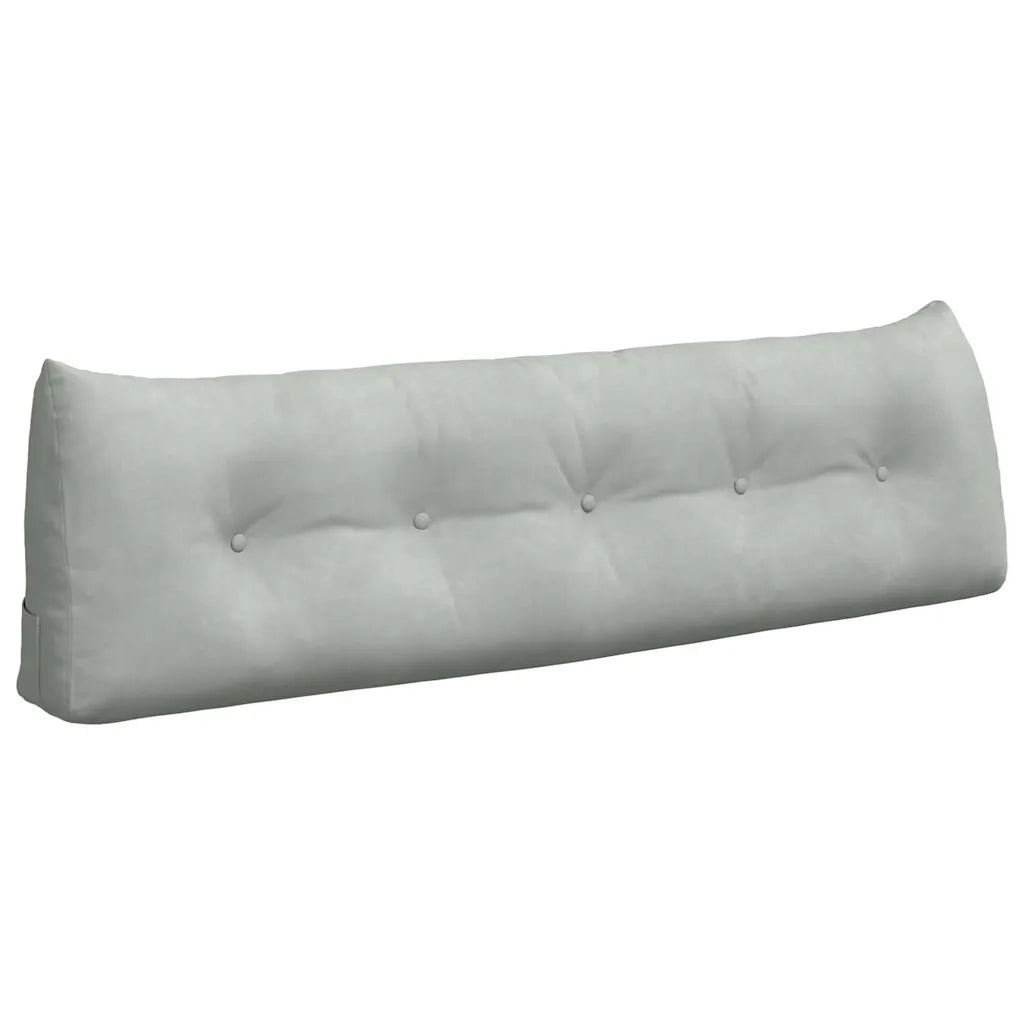 Cuscino per Schiena Grigio chiaro 160 x 24 x 50 cm Velluto