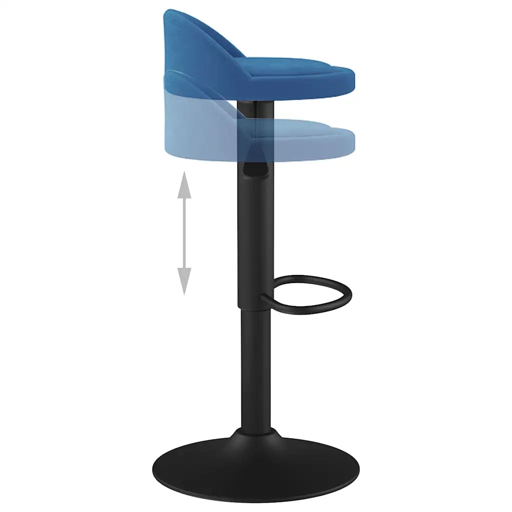 vidaXL Sgabello da Bar Blu in Velluto