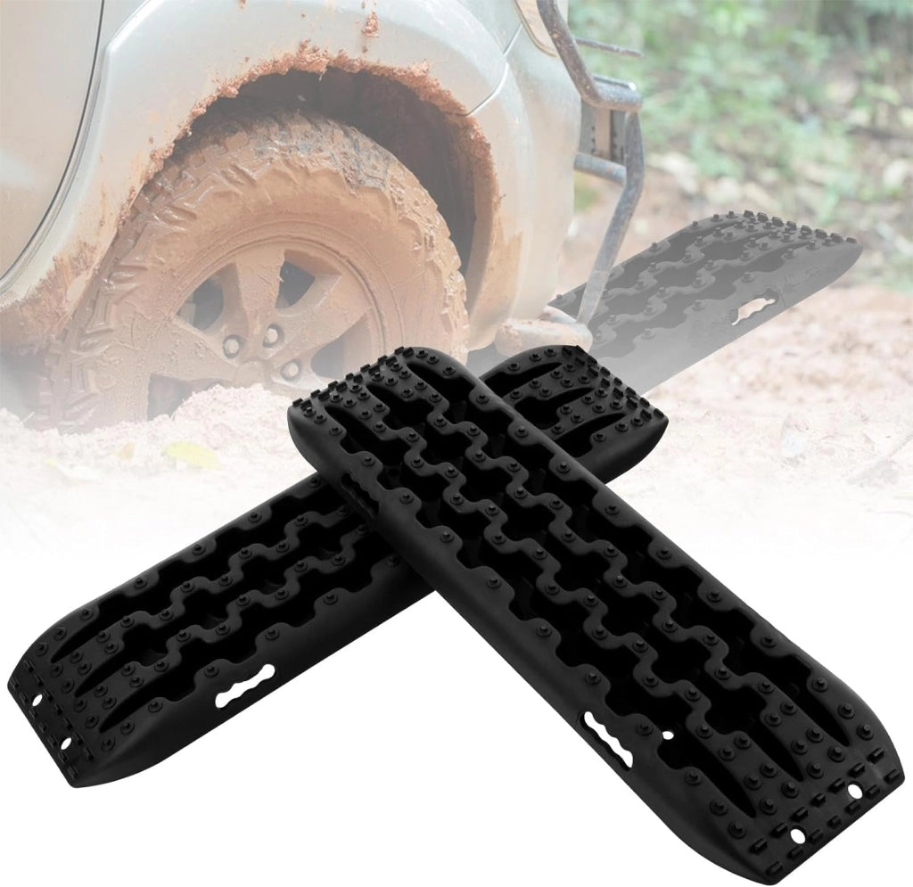Piastre di sabbia, 2 pezzi, aiuto per l'avviamento per fango, sabbia e neve, Recovery Board Offroad carico 10T, scala per pneumatici per fuoristrada, camper, auto, camion (rosso, 107 x 31 x 7 cm