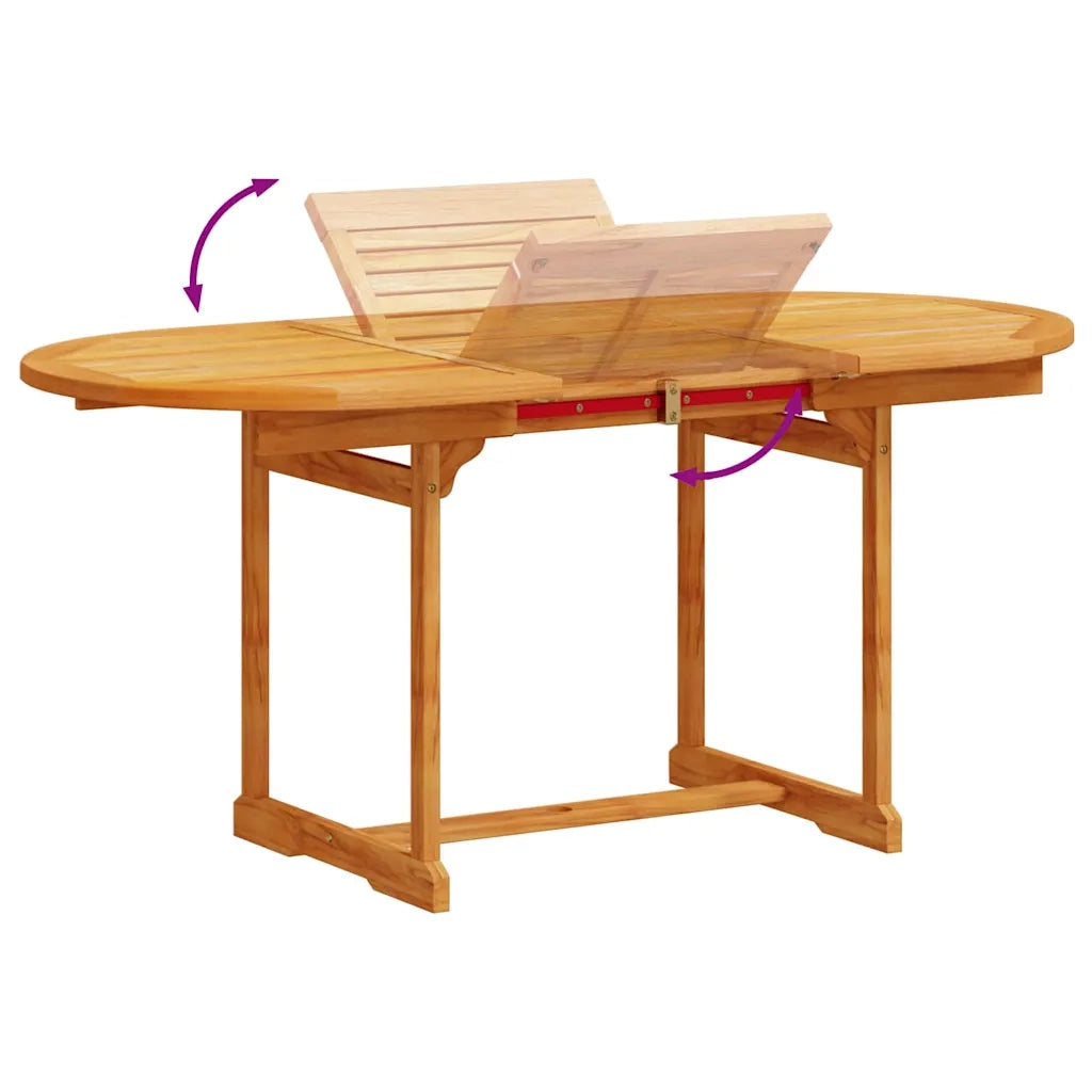 Set Pranzo da Giardino 5pz Legno Massello di Acacia e Textilene