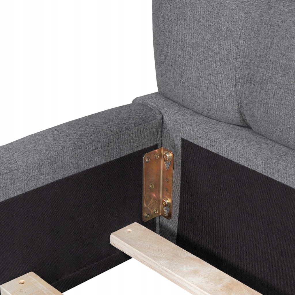 Letto imbottito 140x190 - Xylo - Grigio con schienale
