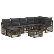 Set Divano da Giardino 8 pcs Grigio polyrattan