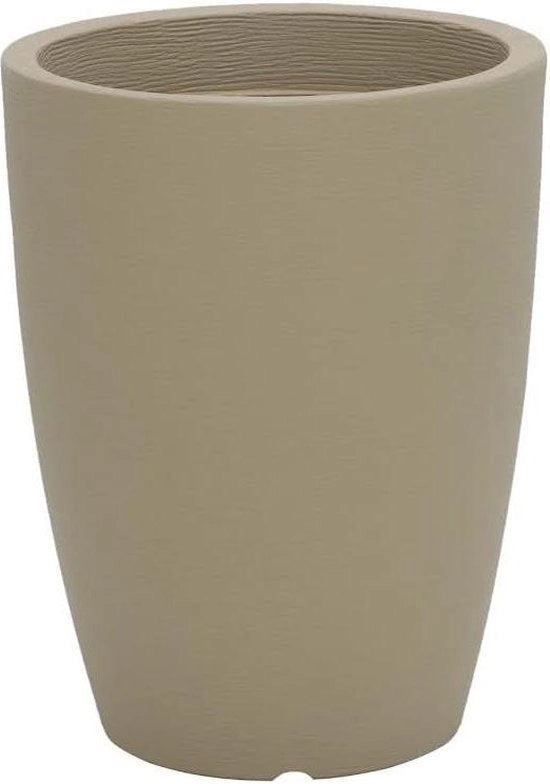 Pianta in Vaso Alto con Struttura di Scorrimento Moderna, Impermeabile, Beige, Ø 44 x 58 cm, Capacità 55 L - Grandi Vasi per Piante