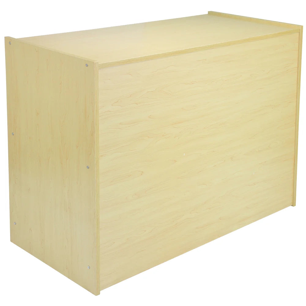 Set Titan con 3 Banconi da Negozio e Reception con Finitura in Acero Laminato