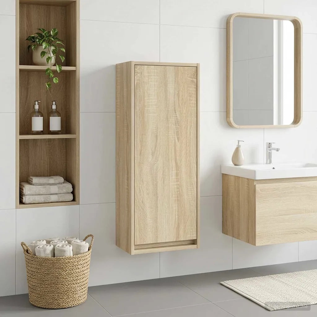 Mobile lavabo da parete Rovere Sonoma 35 x 20 x 81 cm 890762