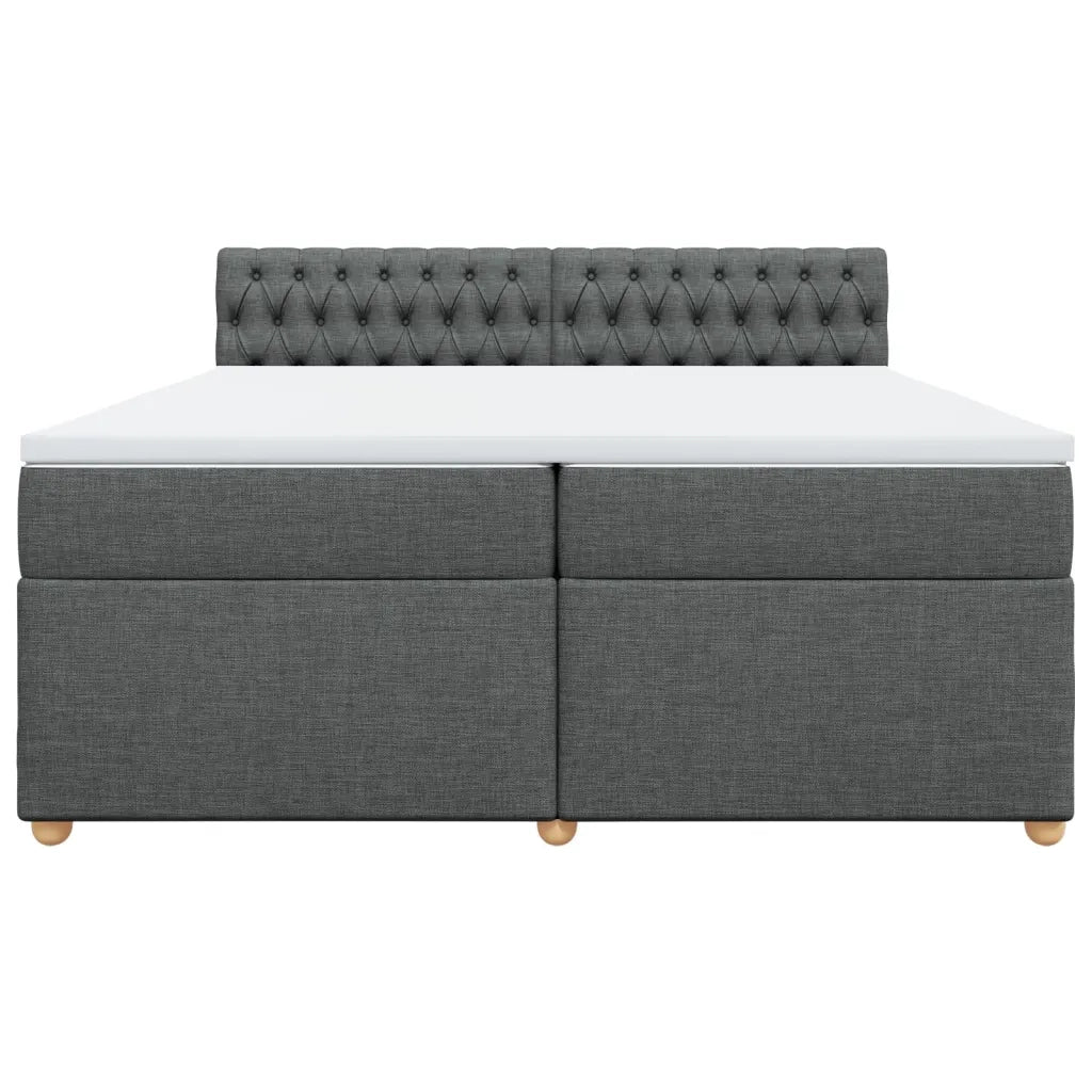 Giroletto a Molle con Materasso Grigio Scuro 200x200 cm Tessuto 3289095