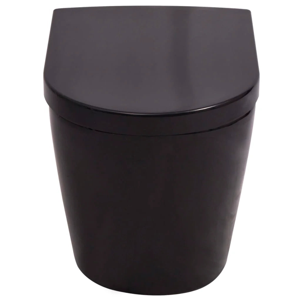 Wc sospeso con cassetta nascosta bagno guardaroba casa risparmio idrico piedini regolabili in altezza ceramica nera 02_0003581
