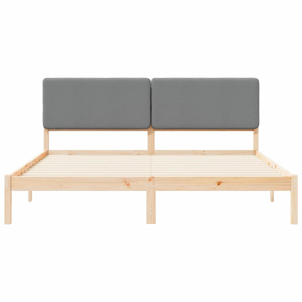 Letto con Testiera Rivestita Grigio chiaro 200 x 200 cm 3405562