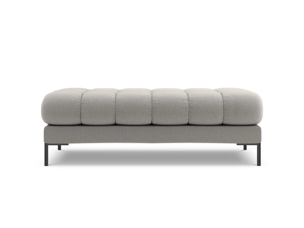 Cosmopolitan Design - Panca "Bali" 2 posti in tessuto strutturato grigio chiaro 