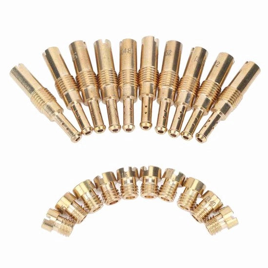Accessori Carburatore - Set di 20 Jet - Hoofd e Pilot Jets - Componenti Carburatore - Acciaio Inossidabile Duraturo - Accessori per Motocicletta - Componente Essenziale per la Manutenzione