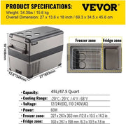 Scatola Frigorifera Elettrica - Scatola Frigorifera Auto - Scatola Frigorifera Elettrica 12v/24v 110v/230v - 69x35x46cm - 45L