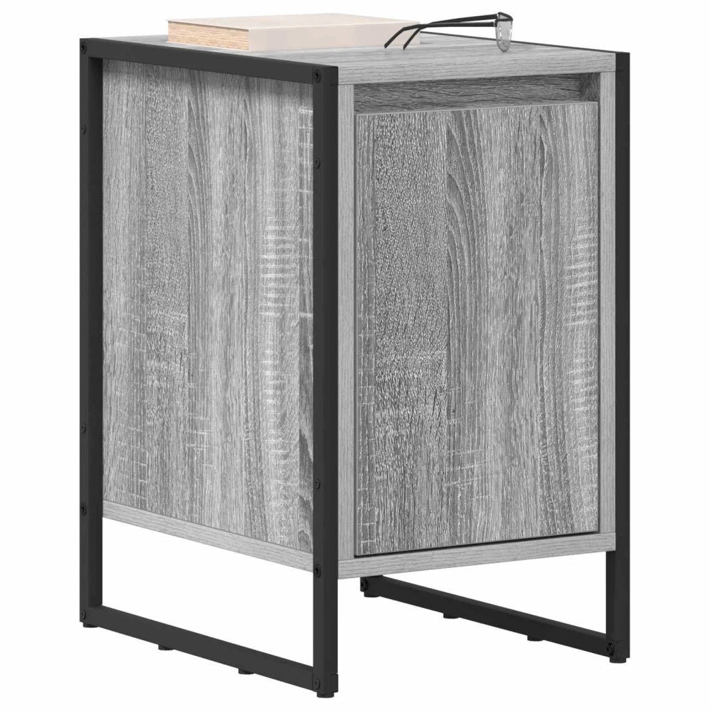 Comodino 2 pz-Set di 2 Tavolino da notte Grigio Sonoma 39,5 x 30 x 50 cm