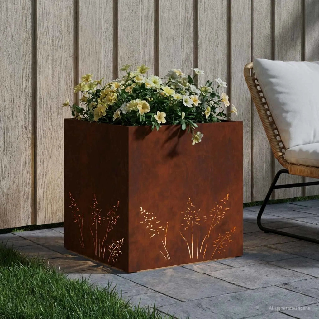 Vaso da giardino Ruggine 50 x 50 x 49 cm Acciaio Corten 8005804