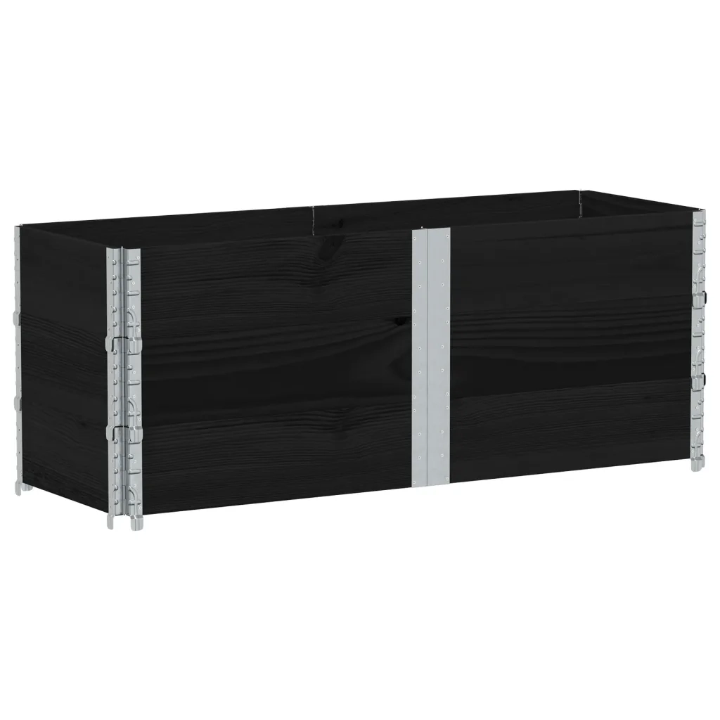Fioriera da Giardino Nera 150x50 cm in Legno Massello di Pino 3295436