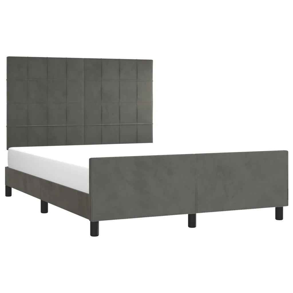 Giroletto senza Materasso-Struttura Letto Grigio Scuro 140x190 cm Velluto 684244