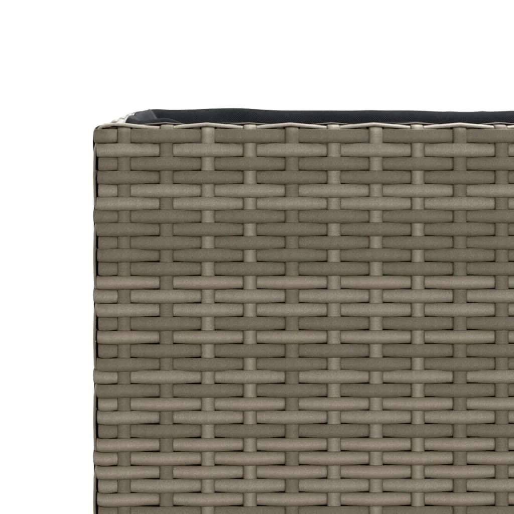 Fioriera rialzata per piante fiori terrazza giardino con 2 vasi 72 x 30 x 32 cm resina intrecciata grigia 02_0038080