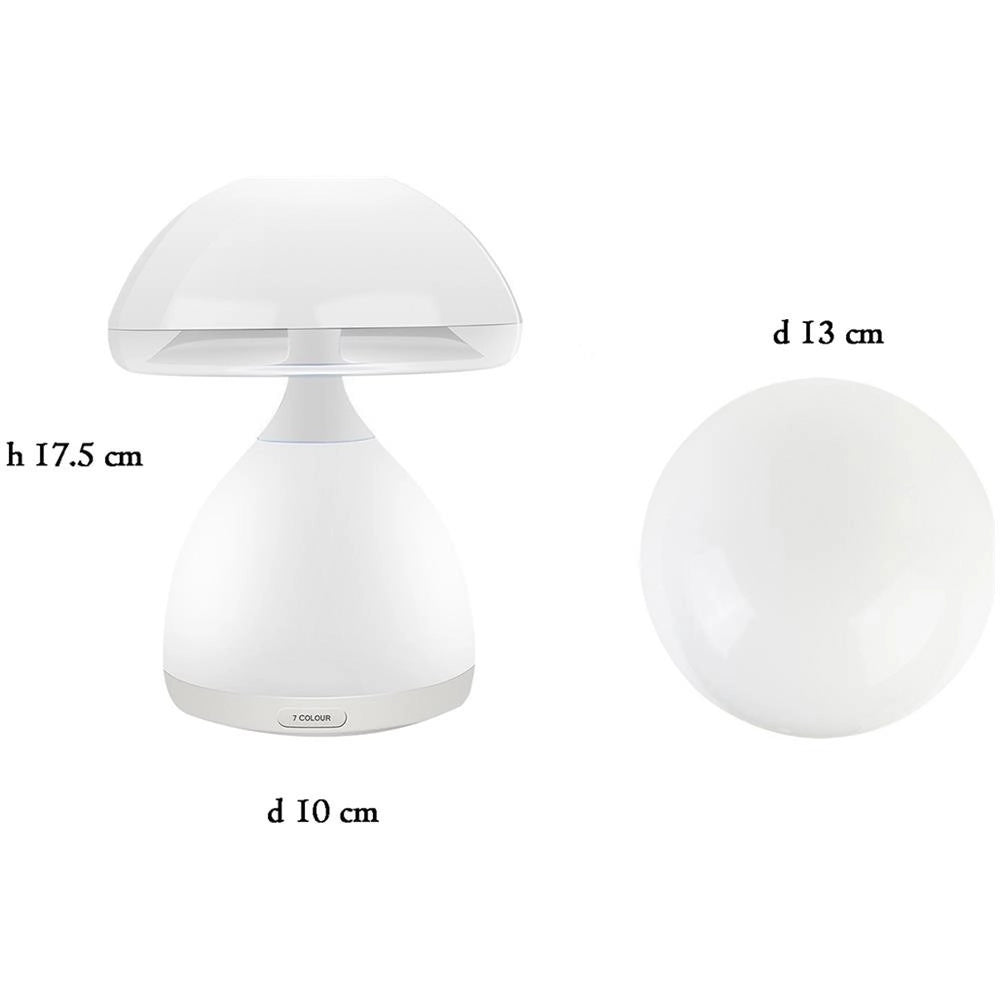 Trade Shop - Lampada Led Rgb A Fungo Colori Cromoterapia Tavolo Comodino 7 Colori Senza Fili -