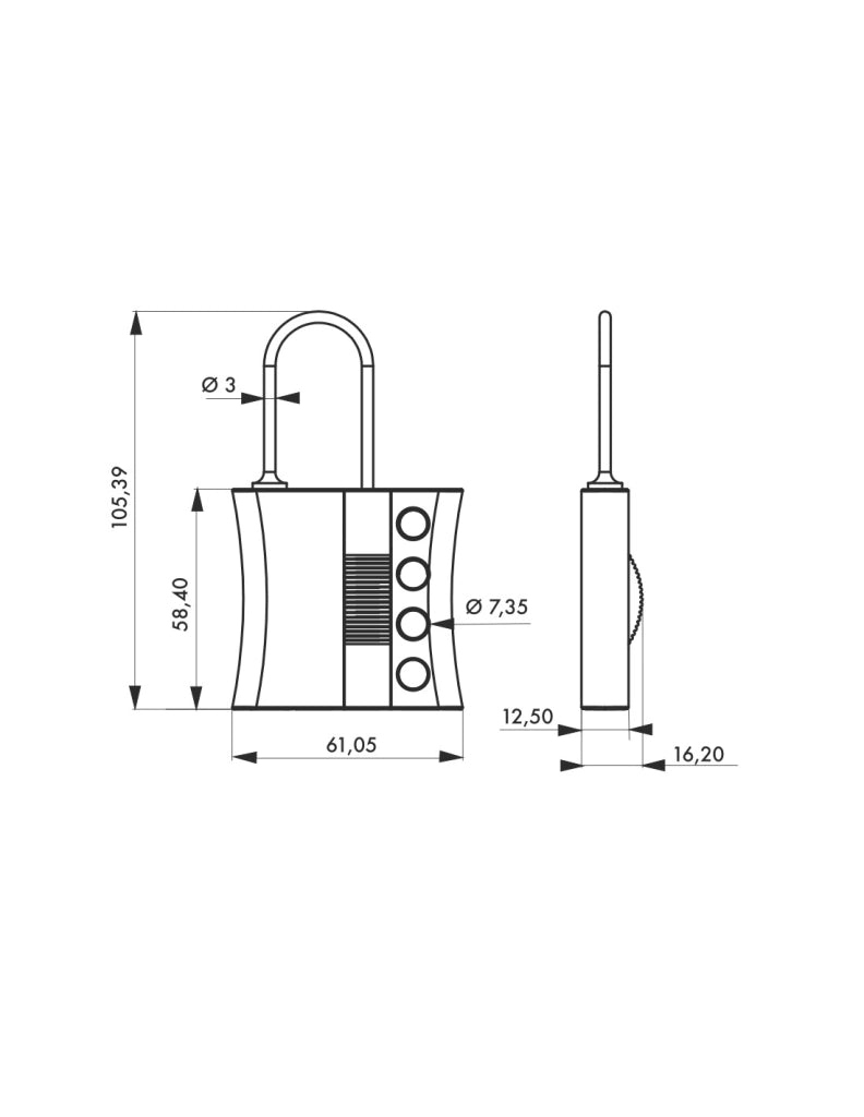 Ganascia isolata in nylon PP Ø 3 mm, 4 fori – THIRARD