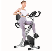 Cyclette Magnetica Pieghevole - RATTANTREE - con Display LCD e Sensore di Frequenza Cardiaca Cyclette - Argent