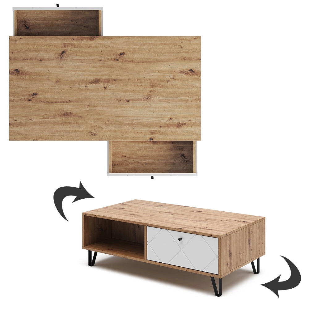 Vicco Tavolino Rovere artigianale 110 x 60 cm