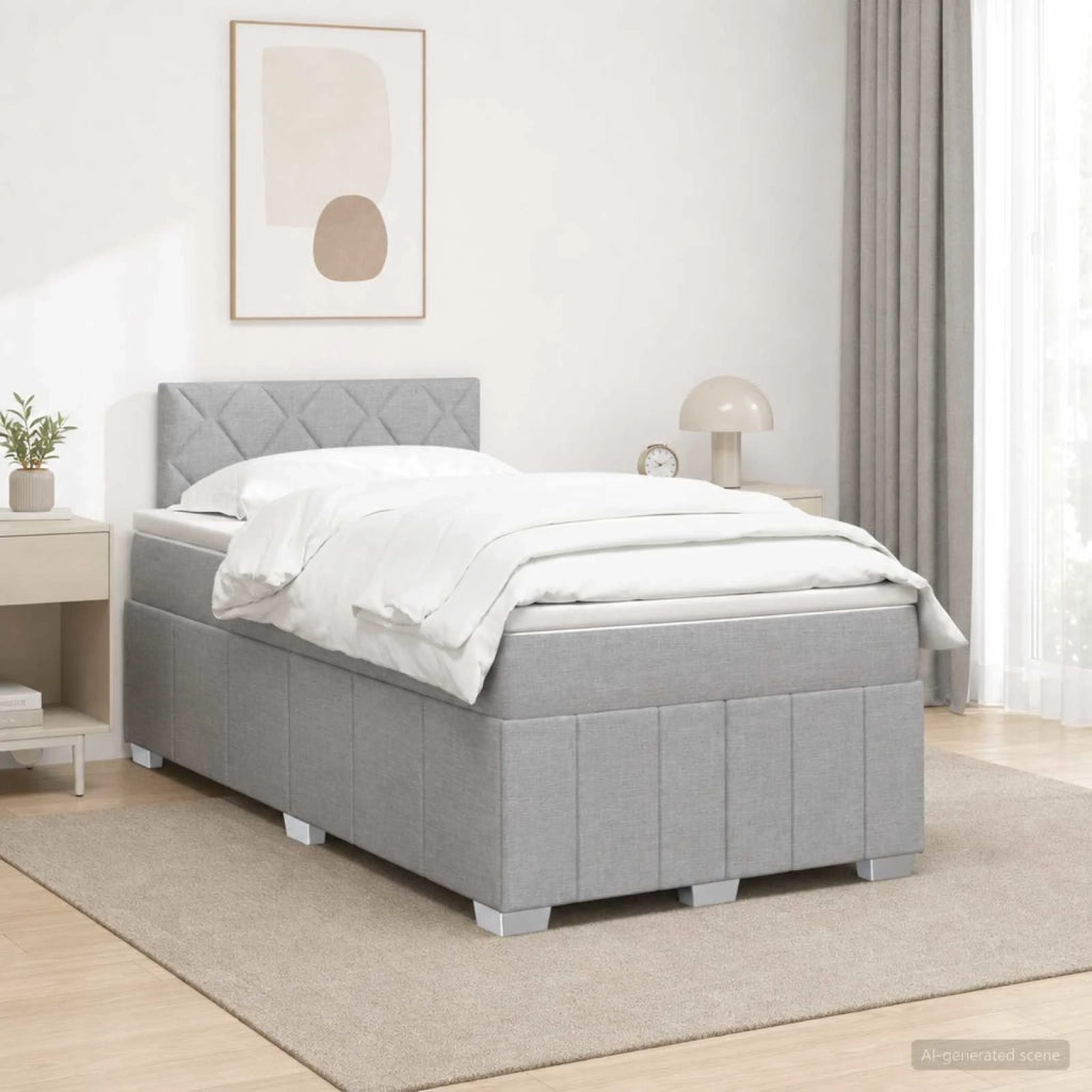 Letto box spring con materasso Grigio Chiaro 120 x 190 cm 3452635