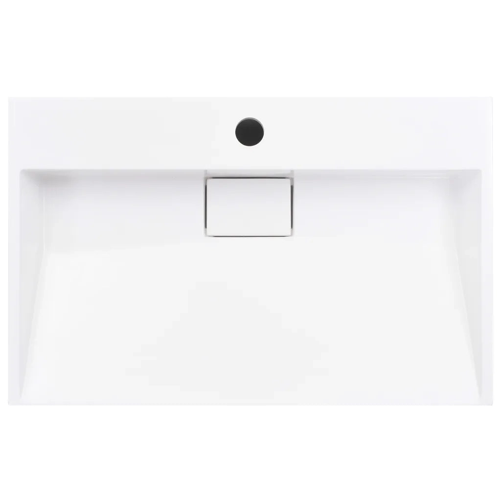 Lavandino 60x38x11 cm Blocco in Marmo/Minerale Bianco cod mxl 50693