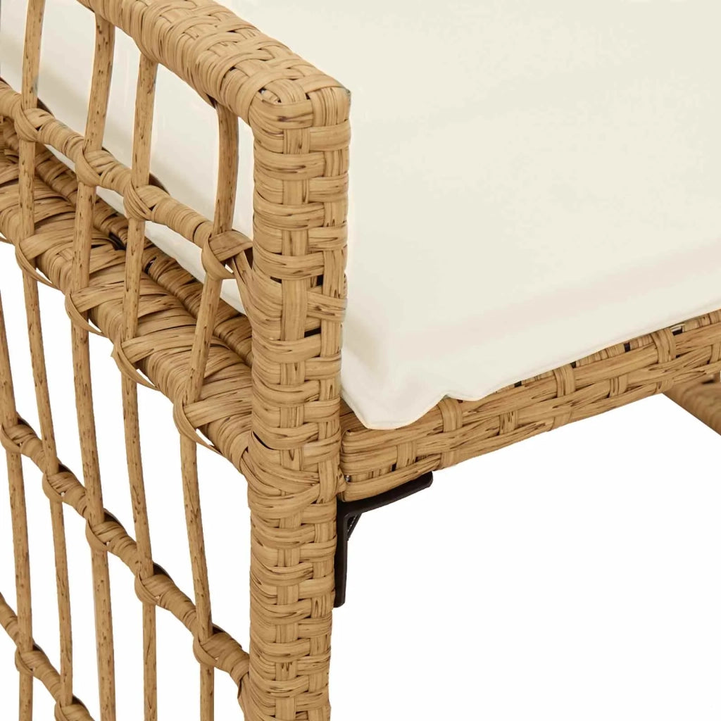 Panchina da esterno Naturale e Crema 116 x 55 x 82 cm 42025143
