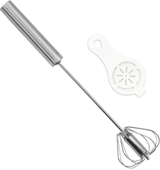 Mischia e monta 25,4 cm semi-automatica, manuale, rotativa, miscelatore per polvere, miscelatore per creme, sbattitore per uova con separatore per albumi