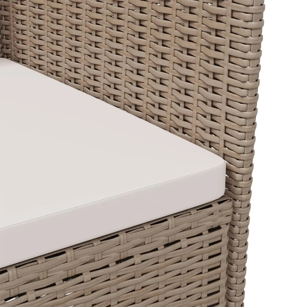 Sedie da Giardino con Cuscini 4 pz in Polyrattan Beige cod mxl 19337